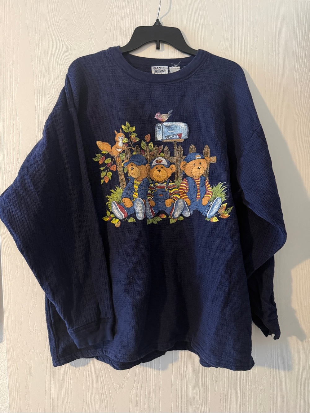Vintage 90s Teddy Bear Graphic Sweatshirt By Basic Edition